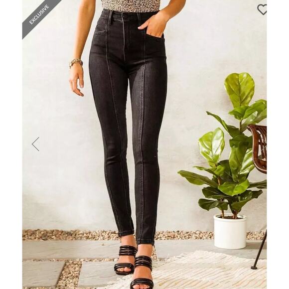Ultra High Rise Skinny Stretch Jean FLYING MONKEY Size 26 Black Pants - Picture 1 of 6